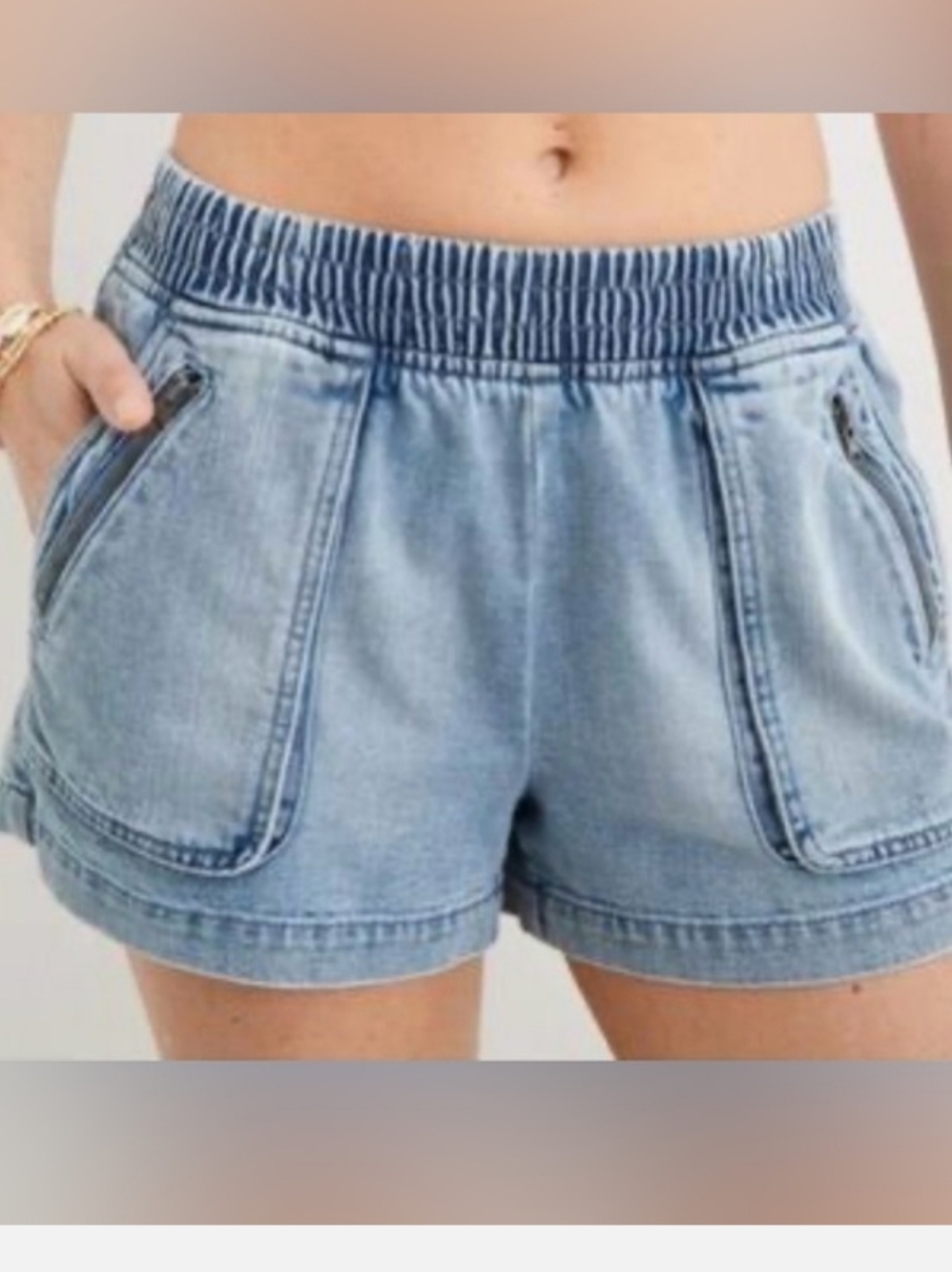 NWT's aerie Board Walk Denim Shorts-size Large - Picture 3 of 8